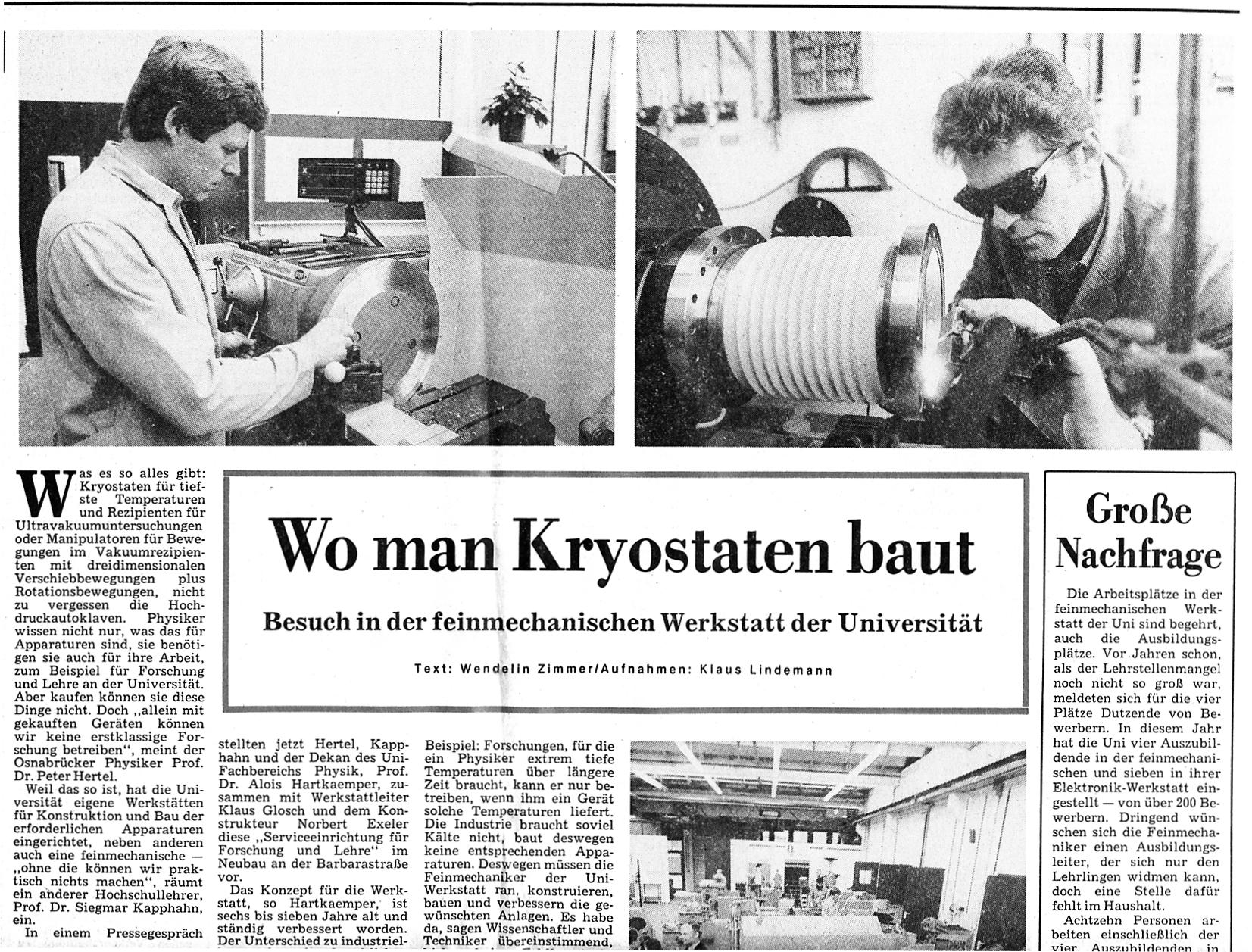 Wo man Kryostaten baut 